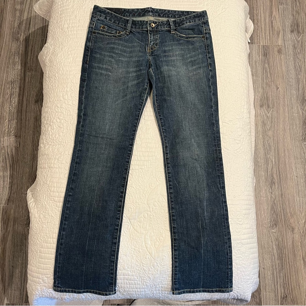 Dark wash straight leg jeans